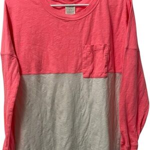 Women’s Pink and White Small Long Sleeve PINK Shirt